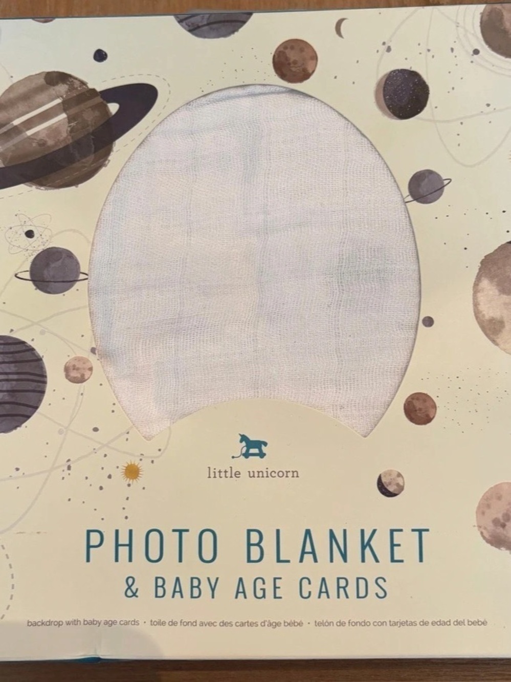 Little Unicorn Photo Blanket & Baby Age Cards - Planetary Cards Planetary